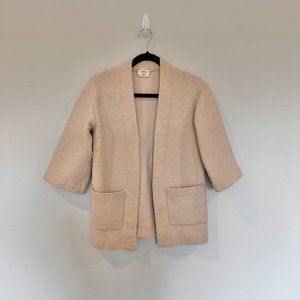 COPY - Wilfred Brullon Sweater Coat Beige Light Tan Boiled Merino Wool